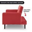 Sarantino 3 Seater Modular Linen Fabric  Bed Sofa Armrest Red