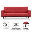 Sarantino 3 Seater Modular Linen Fabric  Bed Sofa Armrest Red