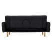 Sarantino 3 Seater Linen Fabric Sofa Bed Couch Armrest Futon Black