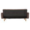 Sarantino 3 Seater Linen Fabric Sofa Bed Couch Armrest Futon Brown