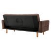 Sarantino 3 Seater Linen Fabric Sofa Bed Couch Armrest Futon Brown