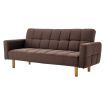 Sarantino 3 Seater Linen Fabric Sofa Bed Couch Armrest Futon Brown