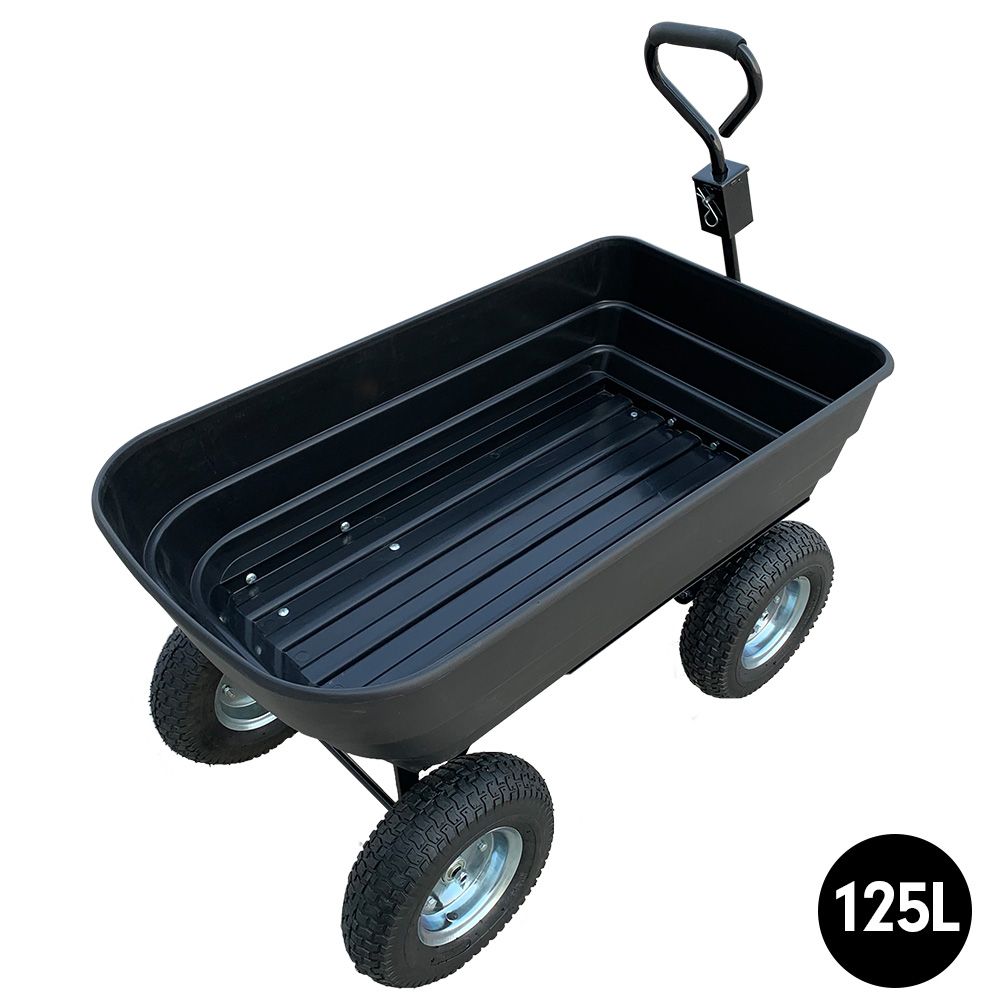 Garden Dump Cart Dumper Wagon Carrier Wheel Barrow  125L