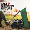 Garden Dump Cart Dumper Wagon Carrier Wheel Barrow 125L Green