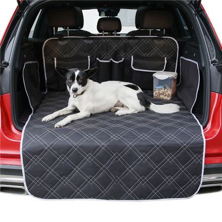 SUV Cargo Liner for Dogs, Waterproof Pet Cargo Cover with Side Flap Protector 2 Pockets