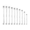 10 PCS Extra Long Double Ring Cr-V Ratchet Spanner Set 72 Tooth Wrench Tool