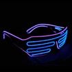 Shutter EL Wire Neon Rave Glasses Flashing LED Sunglasses Light Up Costumes for 80s, EDM, Party RB03 (Purple - Blue)