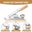 Good Heavy Duty Pecan Nut Cracker Tool with 4 Picks, Wood Base & Handle