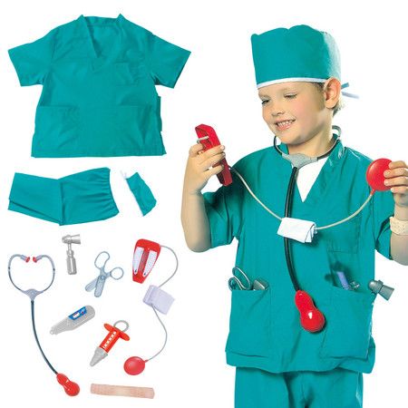 Kids Surgeon Costume Set and Accessories Role play 3-7years old