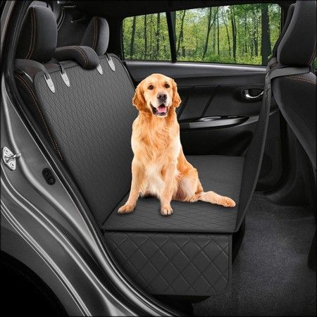 Waterproof Single Seat for More Cars Black Scratch Proof Fold-able Travelling Puppy Carrier 2 in 1 Nonslip Back Dog Car Seat Cover,Pet Covers 