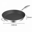 Stainless Steel Fry Pan 34cm Frying Pan Induction FryPan Non Stick Interior