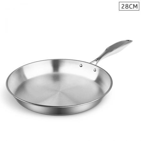 Stainless Steel Fry Pan 28cm Frying Pan Top Grade Induction Cooking FryPan