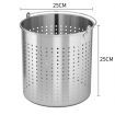 12L 18/10 Stainless Steel Perforated Stockpot Basket Pasta Strainer with Handle