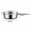 Stainless Steel 28cm Saucepan With Lid Induction Cookware Triple Ply Base