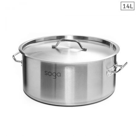 Stock Pot 14L Top Grade Thick Stainless Steel Stockpot 18/10