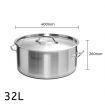 Stock Pot 32L Top Grade Thick Stainless Steel Stockpot 18/10