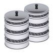 2X 3 Tier Stainless Steel Steamers With Lid Work inside of Basket Pot Steamers 25cm