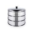 2X 3 Tier Stainless Steel Steamers With Lid Work inside of Basket Pot Steamers 25cm