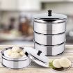 3 Tier 28cm Stainless Steel Steamers With Lid Work inside of Basket Pot Steamers