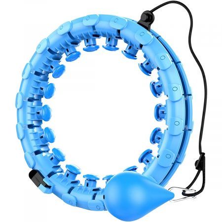Blue Suitable for Adults and Kids Exercising The WomenLand Weighted Smart Hula Hoop 24 Detachable Knots Adjustable with Auto-Spinning Hoop Abdomen Fitness Weight Loss Massage 
