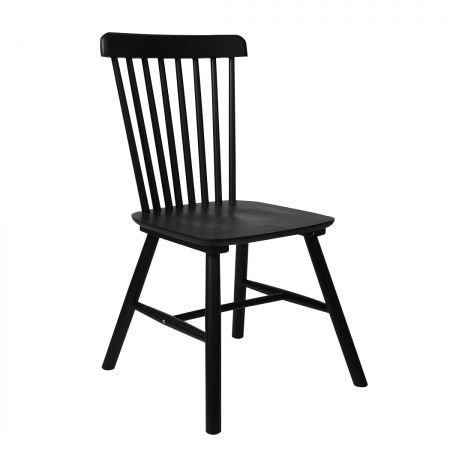 Set of 2 Dining Chairs Side Chair Replica Kitchen Wood Furniture Black