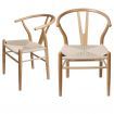 2x Dining Chairs Wooden Hans Clear