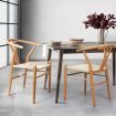 2x Dining Chairs Wooden Hans Clear