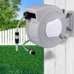 Garden Hose Reel Retractable Spray Gun Nozzle Water Wall Bracket Auto Rewind 20M