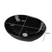 Wash Basin Oval Ceramic Hand Bowl Bathroom Sink Vanity Above Counter Gloss Black