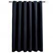 Blackout Curtain with Metal Rings Black 290x245 cm