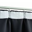 Blackout Curtain with Hooks Black 290x245 cm