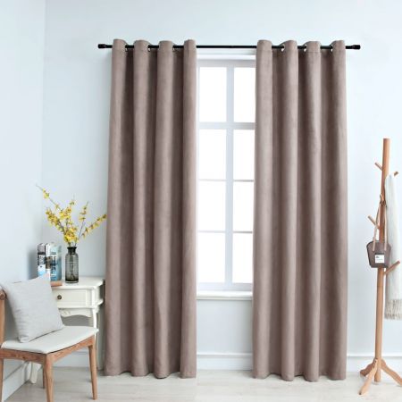 Metal Rings 2 Pcs Taupe 140x245 Cm, Taupe Color Curtains