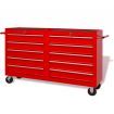 Workshop Tool Trolley with 10 Drawers Size XXL Steel Red