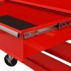 Workshop Tool Trolley with 10 Drawers Size XXL Steel Red