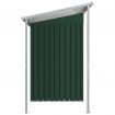 Garden Shed with Extended Roof Green 346x121x181 cm Steel