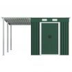 Garden Shed with Extended Roof Green 336x270x181 cm Steel