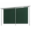 Garden Shed with Extended Roof Green 336x270x181 cm Steel