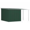 Garden Shed with Extended Roof Green 336x270x181 cm Steel