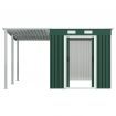 Garden Shed with Extended Roof Green 336x270x181 cm Steel