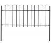 Garden Fence with Spear Top Steel 1.7 m Black