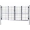 Mesh Garden Gate Galvanised Steel 289x150 cm Grey