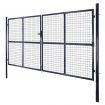 Mesh Garden Gate Galvanised Steel 289x150 cm Grey