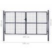 Mesh Garden Gate Galvanised Steel 289x150 cm Grey