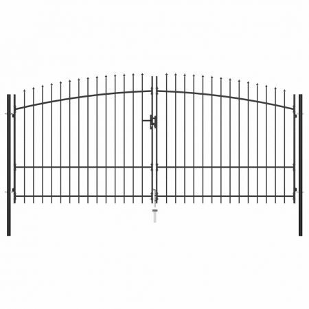 Double Door Fence Gate with Spear Top 400x225 cm