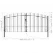 Double Door Fence Gate with Spear Top 400x225 cm