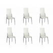 Dining Chairs 6 pcs White Faux Leather