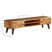 TV Cabinet Solid Mango Wood 145x35x35 cm