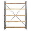 5-Tier Bookcase Solid Mango Wood and Steel 140x30x180 cm