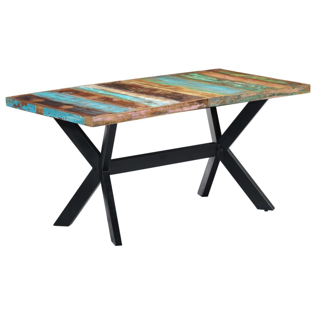 Dining Table 160x80x75 cm Solid Reclaimed Wood