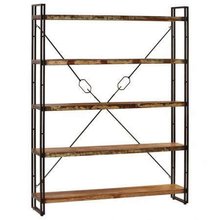 5-Tier Bookcase 140x30x180 cm Solid Reclaimed Wood